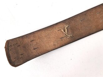 Koppelriemen Reichswehr, ungeschwärzt, Messinggegenhalt, Gesamtlänge 98cm