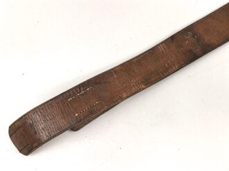 Koppelriemen Reichswehr, ungeschwärzt, Messinggegenhalt, Gesamtlänge 98cm