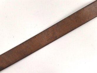 Koppelriemen Reichswehr, ungeschwärzt, Messinggegenhalt, Gesamtlänge 98cm