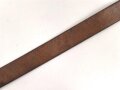 Koppelriemen Reichswehr, ungeschwärzt, Messinggegenhalt, Gesamtlänge 98cm