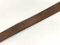 Koppelriemen Reichswehr, ungeschwärzt, Messinggegenhalt, Gesamtlänge 98cm