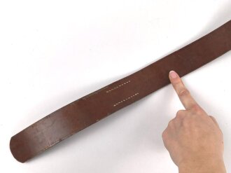 Koppelriemen Reichswehr, ungeschwärzt, Gegenhalt aus Neusilber, Gesamtlänge 101cm