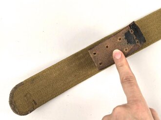 Koppelriemen in Tropenausführung Wehrmacht. Späte Ausführung mit Reichsbetriebsnummer, Gesamtlänge 83cm