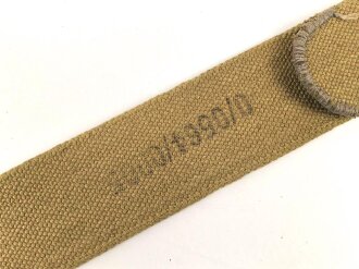 Koppelriemen in Tropenausführung Wehrmacht. Späte Ausführung mit Reichsbetriebsnummer, Gesamtlänge 83cm