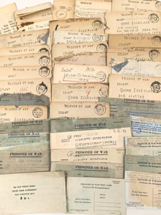Konvolut Kriegsfangenen Post eines zunächst in...