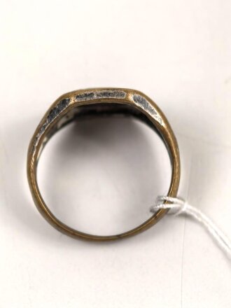 " Ich beklage einen He..." Fingerring, stark getragenes Stück, Höhe  15mm