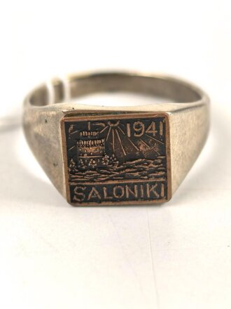 " Saloniki 1941 " Fingerring, getragenes Stück, Höhe 12mm