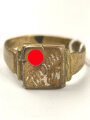 " Saloniki 1941 " Fingerring mit Hakenkreuz, stark getragenes Stück, Höhe 12mm