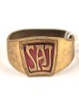 Sozialistische Arbeiterjugend Deutschlands " SAJ"  Fingerring, verbogen, Höhe  14mm