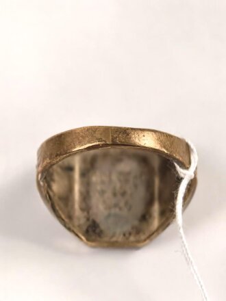"Wir fahren gegen Engelland" Fingerring,  getragenes Stück, Höhe 18mm