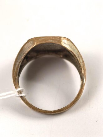 "Wir fahren gegen Engelland" Fingerring,  getragenes Stück, Höhe 18mm