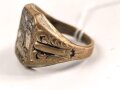 "Wir fahren gegen Engelland" Fingerring,  getragenes Stück, Höhe 18mm