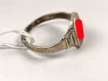 "Hakenkreuz" Fingerring für Damen, stark getragenes Stück, Höhe 9m
