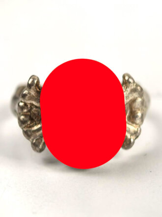 "Totenkopf" Fingerring in gutem Zustand, Höhe 16mm