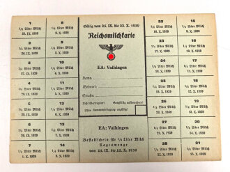 "Reichsmilchkarte" der Stadt Vaihingen,...