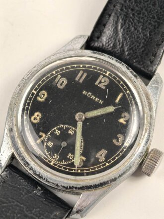 Dienstuhr Heer der Marke "Büren", läuft einwandfrei, die Krone wackelt etwas