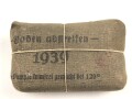 Verbandpäckchen Wehrmacht für den Verbandkasten und die Verbandspäckchentasche der Feldbluse. Kleines Modell datiert 1939