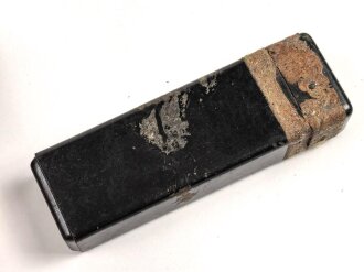 Preßmassebehälter "Caporit" Tabletten ( Desinfektionsmittel ) der Wehrmacht, leer, datiert 1942