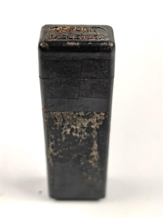 Preßmassebehälter "Caporit" Tabletten ( Desinfektionsmittel ) der Wehrmacht, leer, datiert 1942