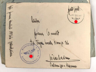 Konvolut Feldpost eines Angehörigen zunächst RAD dann Wehrmacht. Diverse Feldpostnummern, insgesamt  56 Belege