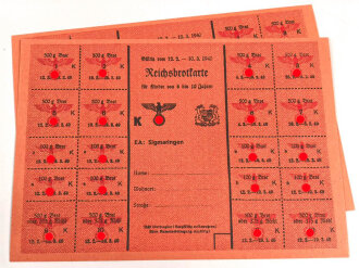 "Reichsbrotkarte" für Kinder von 6 bis 10...