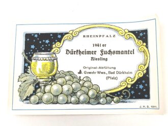 Etikett für eine Weinflasche "1941er...