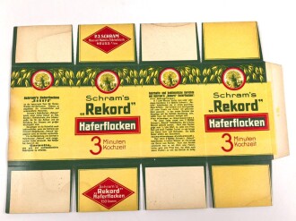 Verpackung " Schram´s Rekord Haferflocken " Maße 19 x 27cm, ungebrauchtes Firmenmuster