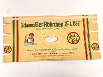 Verpackung " Schram´s Eier-Röhrchen" Maße 15 x 31 cm, ungebrauchtes Firmenmuster