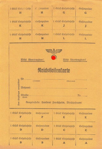 "Reichs-Seifenkarte" Ausgabestelle Landrat...