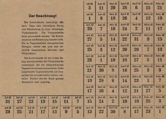 "Kontrollkarte für den Einkauf von...