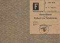 "Kontrollkarte für den Einkauf von Tabakwaren" der Stadt Fürth, gültig vom Februar bis Juli 1942, DIN A5
