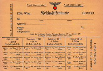 "Reichs-Seifenkarte" der Stadt Wien, gültig von Oktober 1941 bis Januar 1942, DIN A5