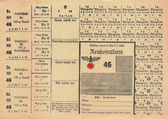 "Reichsfettkarte" gültig vom 8.2. bis 7.3. 1943 der Stadt Traunstein, DIN A5