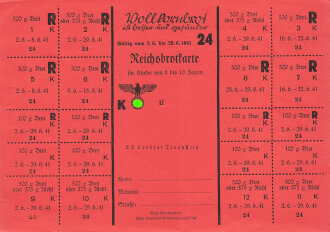 "Reichsbrotkarte" für Kinder von 6-10...