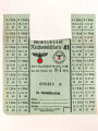 "Reichsmilchkarte" der Stadt Regensburg, gültig vom 21.9. bis 18.10.1942, Maße 14 x 15 cm