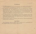 "Kohlenbezugskarte für Umquartierte" für das Kohlewirtschaftsjahr 1944/45 des Wirtschaftsamtes Perleberg, datiert 7.9.1944, Maße ca. 14 x 15 cm