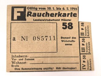 "Raucherkarte" der Stadt Münster,...