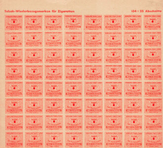 "Tabak Wiederbezugsmarken für Zigaretten"...