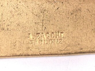 Tragbares Abzeichen "Deutschböhmische Ausstellung Reichenberg 1906" Breite 42mm