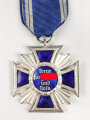 NSDAP Dienstauszeichnung in silber. Sehr guter Zustand, am Band, in Pappetui vom Hersteller M1/120 Wilhelm Deumer Lüdenscheid