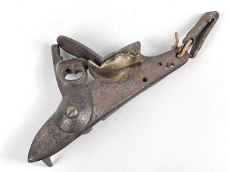 Teil einer Steinschlosspistole. Ohne Bezeichnung, Gesamtlänge 16cm