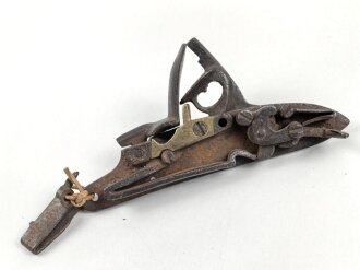 Teil einer Steinschlosspistole. Ohne Bezeichnung, Gesamtlänge 16cm