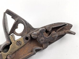 Teil einer Steinschlosspistole. Ohne Bezeichnung, Gesamtlänge 16cm