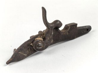 Teil einer Steinschlosspistole. Ohne Bezeichnung, Gesamtlänge  15,7cm