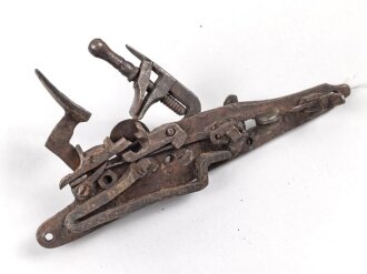 Teil einer Steinschlosspistole. Ohne Bezeichnung, Gesamtlänge  19,5cm