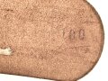 Zweidornkoppel für Offiziere von Parteiverbänden. Dunkelbraunes Leder, Höhe 43mm, RZM Stempel in Leder und Schliesse, Gesamtlänge 112cm