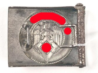 Koppelschloss für Angehörige der Hitlerjugend. Eisen, Doppelhersteller Assmann RZM M4/ 39. Ungereinigtes Stück