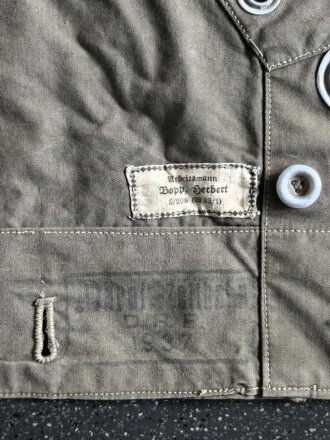 Reichsarbeitsdienst Zeltbahn datiert 1937. Gebraucht, guter Gesamtzustand, "Arbeitsmann Bopp"