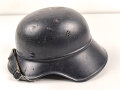 Stahlhelm Luftschutz , Originallack. Abzeichen und Beschriftung im Nacken sauber entfernt.