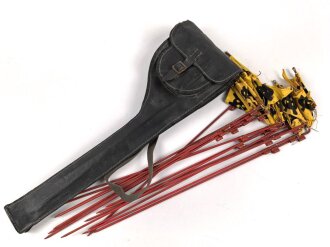 Satz Gaswarnfähnchen Wehrmacht. 15 Fähnchen in Hülle aus Ersatzmaterial , ungereinigt